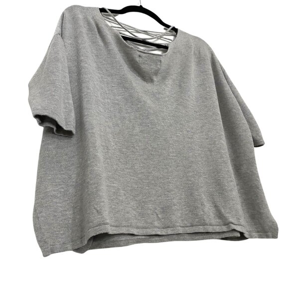 Standard Peoples Project LA Bowie Knit Light Grey Criss Cross Top - Picture 6 of 11